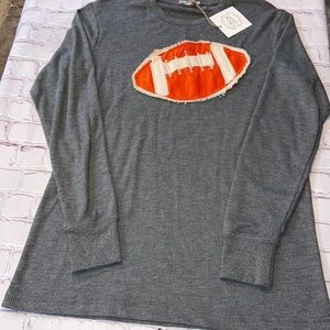 NWT Lost Petal Linens Football Tee Size M